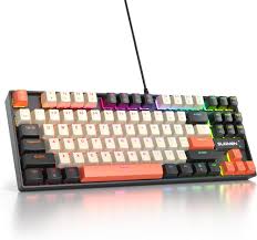 アマゾン | 87キー メカニカルゲーミングキーボード RGBライティング TKL