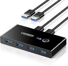 UGREEN USB切替器 3.0 高速転送手動切替器 2台用