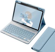 「iPad mini6/A17 Pro対応 おしゃれなキーボードケース(ブルー)」