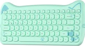 「猫デザインのレトロ無線キーボード」