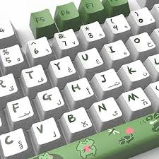 カエルパターンのプロファイルキーキャップ129キー