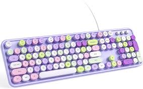 KNOWSQT パープルレトロ有線キーボード