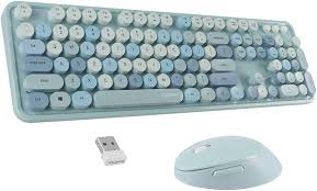 レトロ風ワイヤレスキーボードマウスセット