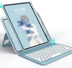iPad Air 第5世代対応 磁気吸着キーボードケース (紫灰)
