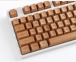 ゲーム用木製キーキャップセット - ローズウッド 61キー