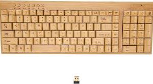 木製ワイヤレスキーボード&マウスセット 2.4GHz 1200DPI