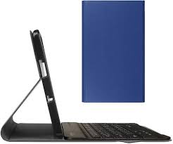 ワイヤレスキーボード＆レザーケースセット (ネイビー)