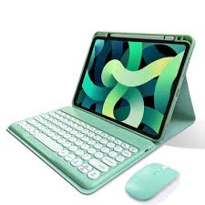 可愛いマウス付きiPad Pro 11インチキーボードケース（ミント）