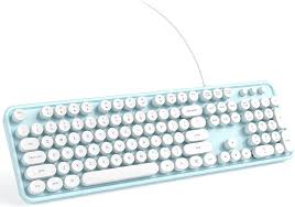 KNOWSQT ブルーホワイト フルサイズ タイプライターキーボード