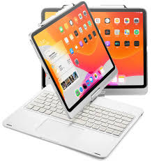 360度回転 iPad Pro 12.9インチ キーボード付き ケース (銀)
